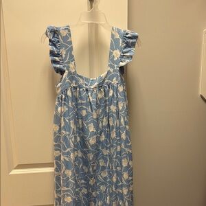 Blue and White Floral Dress